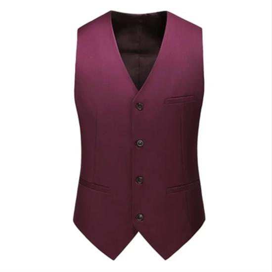 Luxury Men Wedding Suit Vests New Fashion Male Slim Solid Color Business Office Large Size Formal Suit Vest Men Gentleman