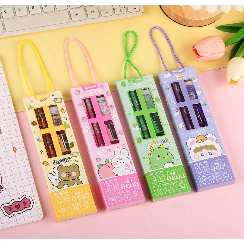 Канцелярские товары Приз Канцелярский набор Милый мультфильм Канцелярские товары Подарочный набор Портативный набор карандашей