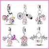 Happy Birthday Pink Color Travel Camera Compass Colorful Bike Charms Fit Bracelet Diy Jewelry Making 