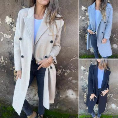 Женская шерстяная куртка с отложным воротником, однобортное пальто, свободное, теплое, с длинными рукавами, для поездок на работу, свиданий, весна, осень, зима