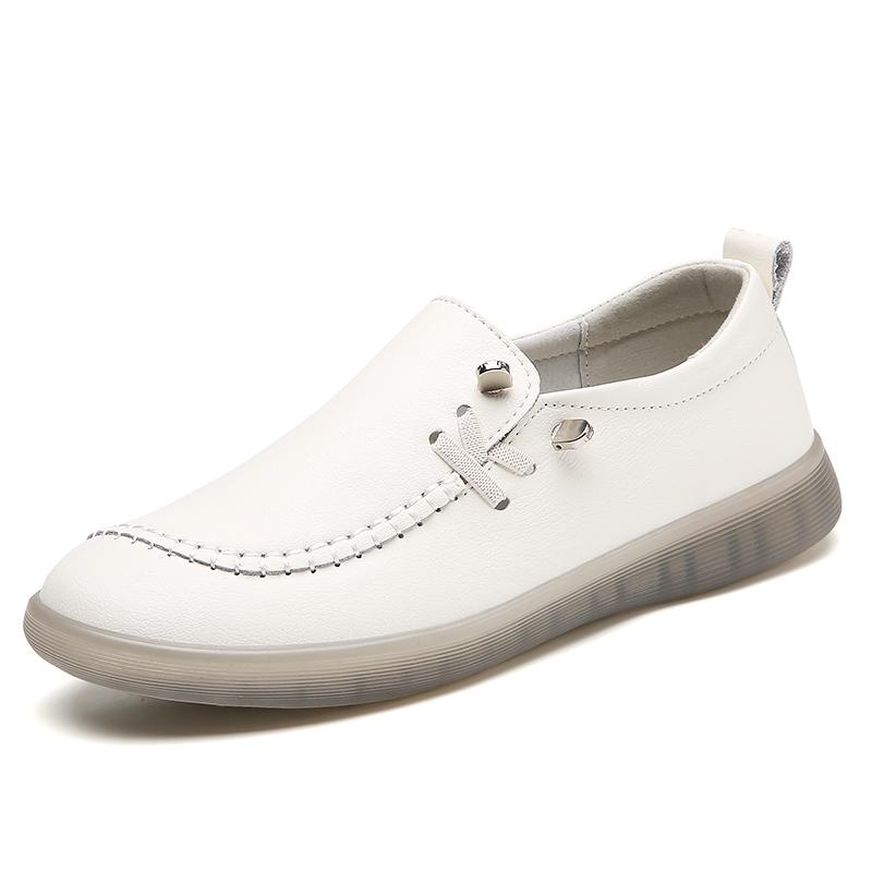 Fashion Shoes for Women Moccasins Flats Woman Loafers Genuine Leather Female Shoes Slip On Ballet Nurse Women's Shoes Plus Size 2025