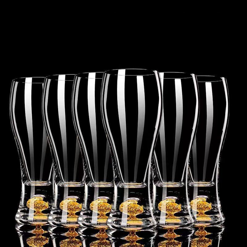 330/465 мл Золотая фольга Пивная кружка Домашняя классическая пивная стеклянная кружка Персонализированная крафтовая стеклянная кружка Большая емкость Чашка Барный бокал для вина