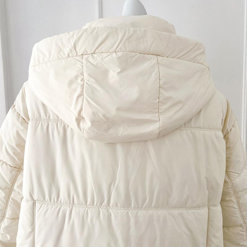 Осень-зима толстое теплое пальто средней длины для женщин, свободная однотонная куртка с капюшоном, парки, верхняя одежда на молнии, размер S-XL