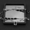 Double Layer Cross Pendant Necklace Women Titanium Steel O-Chain Geometric Minimalist Choker Statement Jewelry