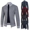 Autumn and Winter Semi-turtleneck Men's Knitted Cardigan, Piled and Thickened European and American Simple Sweater Jacket