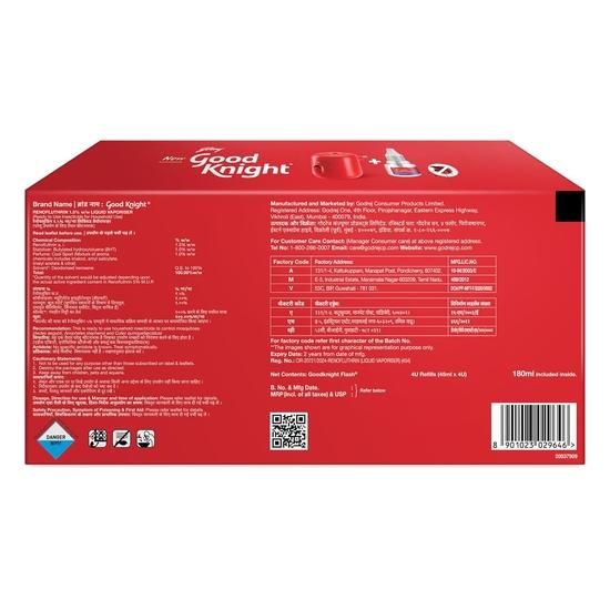 Good Knight Gold Flash Liquid Vapourizer | Mosquito Repellent Refill | Lavender Fragrance | Pack of 48 (45ml Each)