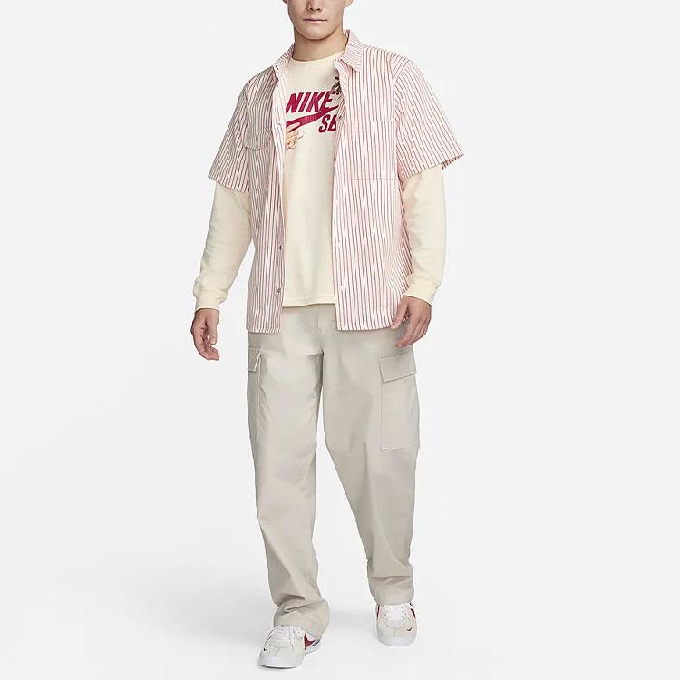 Nike Футболка с логотипом SB в рубчик с круглым вырезом и длинными рукавами, мужские топы цвета кокосового молока FQ7682-113