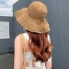 Foldable Handmade Large Edge Straw Hat Women's Summer Versatile Small Fresh Seaside Beach Summer Sun Protection Hat
