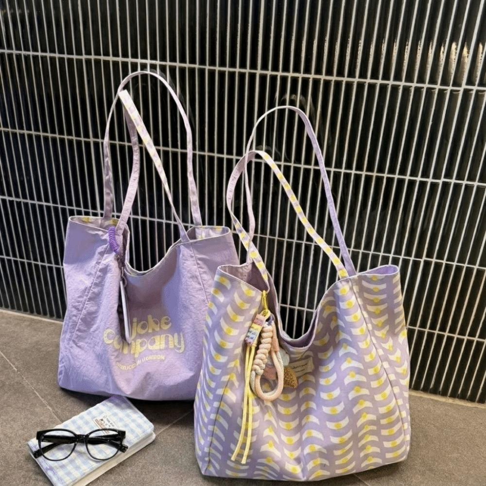 Large Capacity Double Sided Reversible Tote Bag Polyester Nylon Handbag Shopping