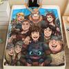 1PC How Train Dragon Patterned Flannel Blanket Suitable For All Seasons For Home Decor Warmth And Comfort Gifts Holiday Present