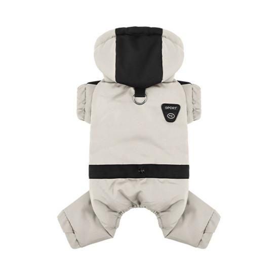 Зимнее пальто для собаки с капюшоном, застежка на пуговицах, куртка для щенка, теплая, ветрозащитная, толстовка с капюшоном для собак