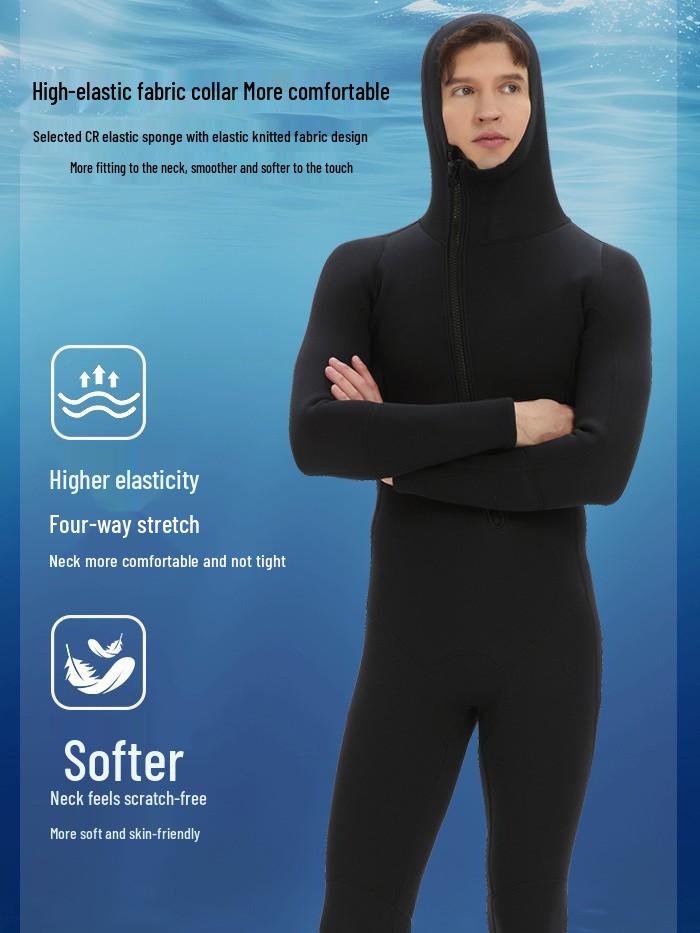 Мужской неопреновый гидрокостюм-fullsuit 3 мм, с задней молнией, теплый для сноркелинга и зимнего дайвинга