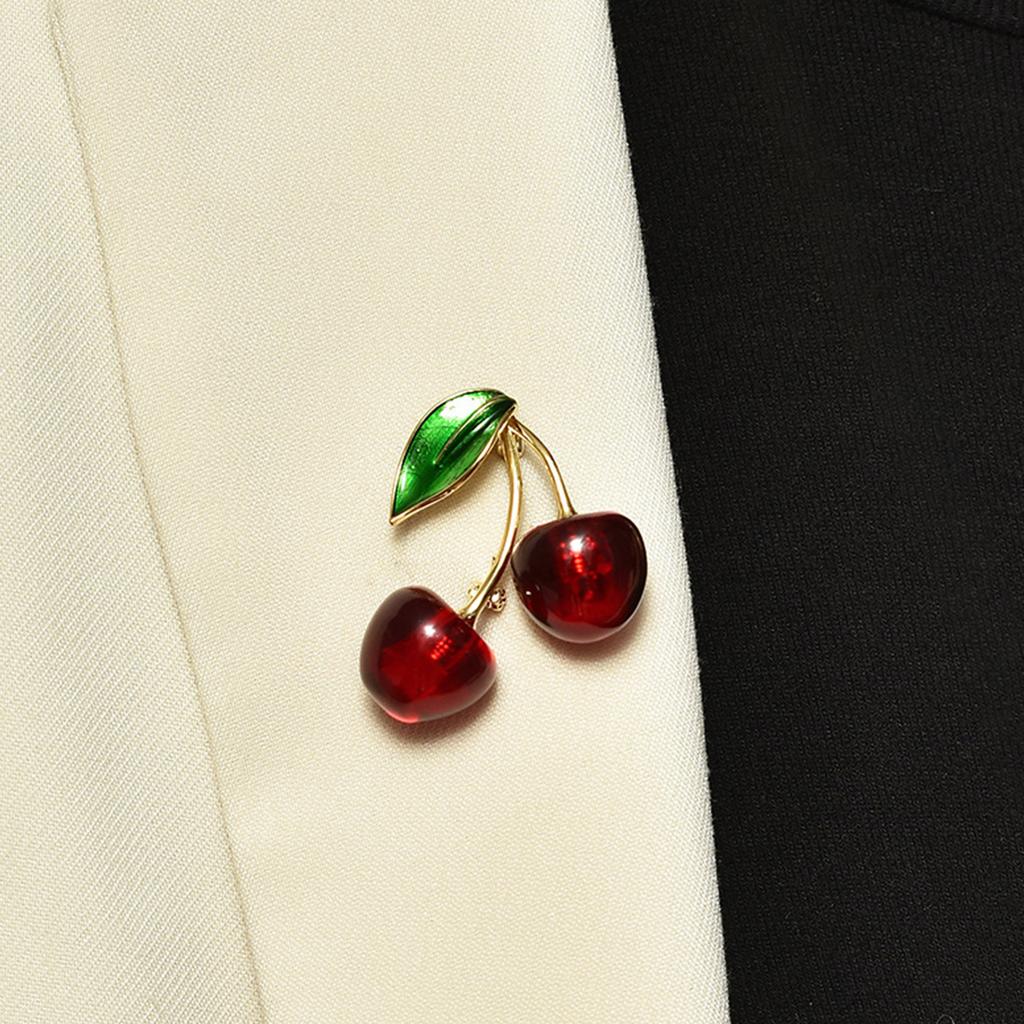 Pastoral Cherry Brooch Pin Metal Fashion Accessory Delicate Brooch Suitable for Women Upgrading Elegances and Delicate
