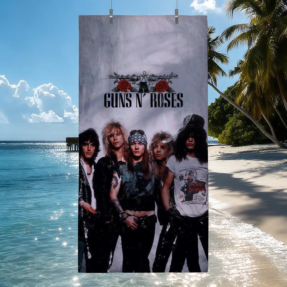 Полотенце для сушки банное рок-группы G-Guns N R-Roses Подходит для легкого плавания, кемпинга, йоги, пляжа.