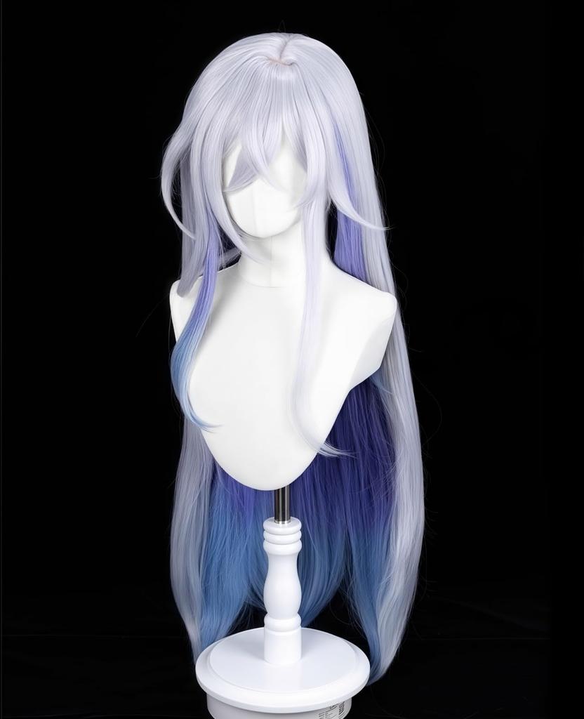 NOKIJP Skark Wig, Genshin Impact Cosplay, Heat-Resistant, Smooth, Easy To Style, Genshin Impact Snezhnaya Skark, Tartaglia's Master