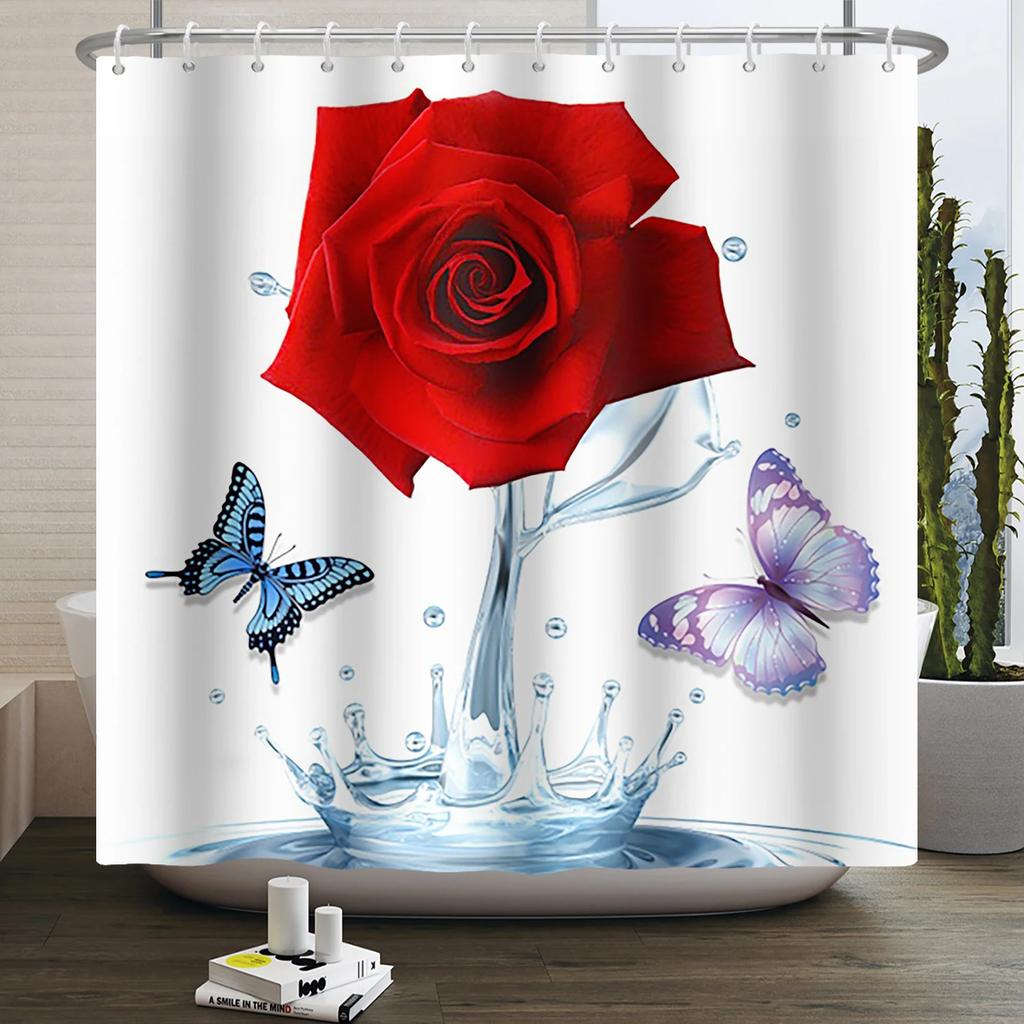 Деревенская занавеска для душа с подсолнухами и ромашками, бабочки, цветочный винтажный кантри фермерский дом, цветок, деревянная доска, водонепроницаемая занавеска для ванной