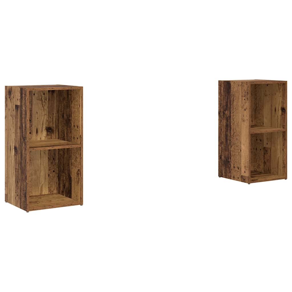 TV Cabinet Set 2 pcs Reclaimed Wood Look 72 x 35 x 36.5 cm Engineered Wood