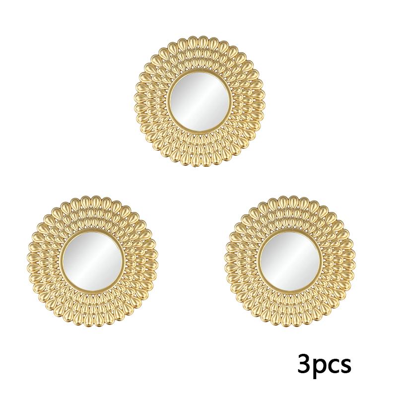 1PC/3PC Nordic Background Living Room Wall Decor Спальня Золотое Подвесное Зеркало Круглое Настенное Зеркало
