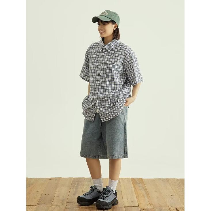 Мужская летняя рубашка с коротким рукавом, мужская ретро свободная повседневная рубашка с рукавом пять четвертей, модная брендовая рубашка для верхней одежды