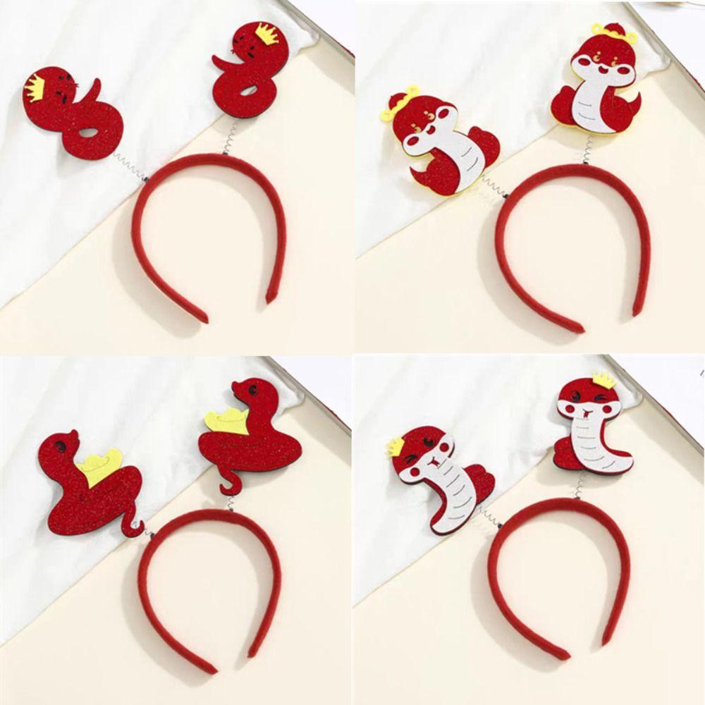 Headdress New Year Hair Hoop Felt Snake Hairband Cute 2025 Headband Party Supplies