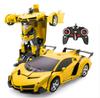 WEECOC. Multifunctional RC Car, Electric RC Car, Toy Car, Transforms Into Robot, High Stability, Shock Resistant, Kids Toy, Gift (Yellow)