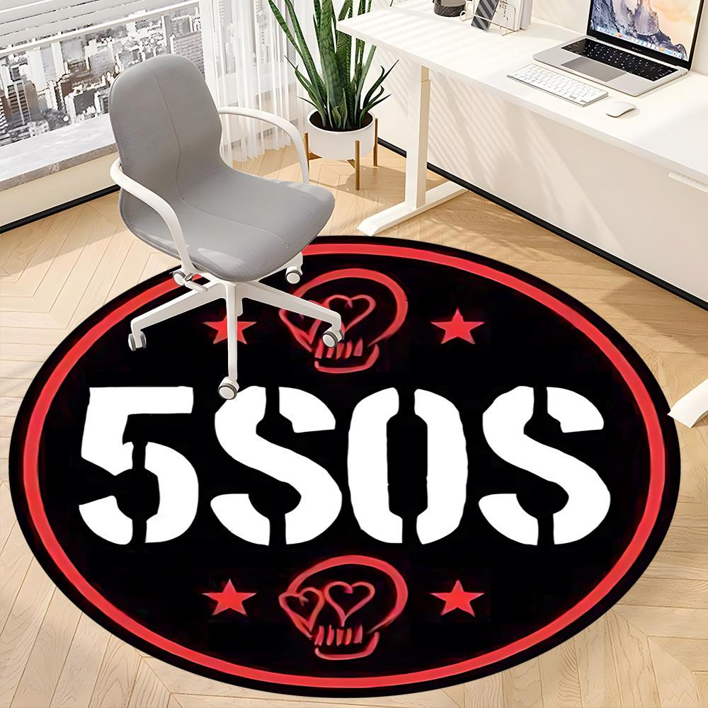 1pc 5SOS Band Chair Carpet for Office Non Slip, Lightweight, Machine Washable Rug for Office Holiday Decor
