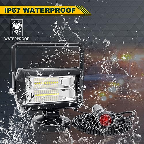 1 х Ручной рабочий фонарь 5 дюймов 72 Вт магнитное основание рабочий фонарь светодиодный 6000 К водонепроницаемый пылезащитный 12 В/24 В универсальный совместимый со всеми транспортными средствами