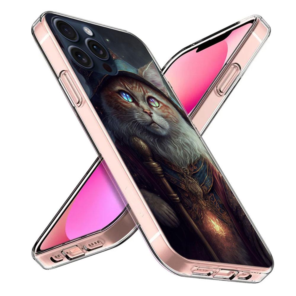 Halloween Magic Cat Clear Phone Case For Iphone 17 Air 16 Pro Max 15 Pro 14 Plus 17E 16E 11 13 12 Mini Cover Cases Fundas Cell T
