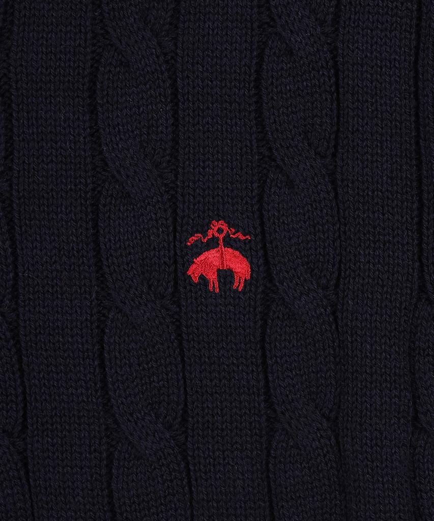 BROOKS BROTHERS [Women'S] Cotton Cable Crew Neck Short Sleeve Sweater (Dark Navy) (Bbwrwb201Arfm)