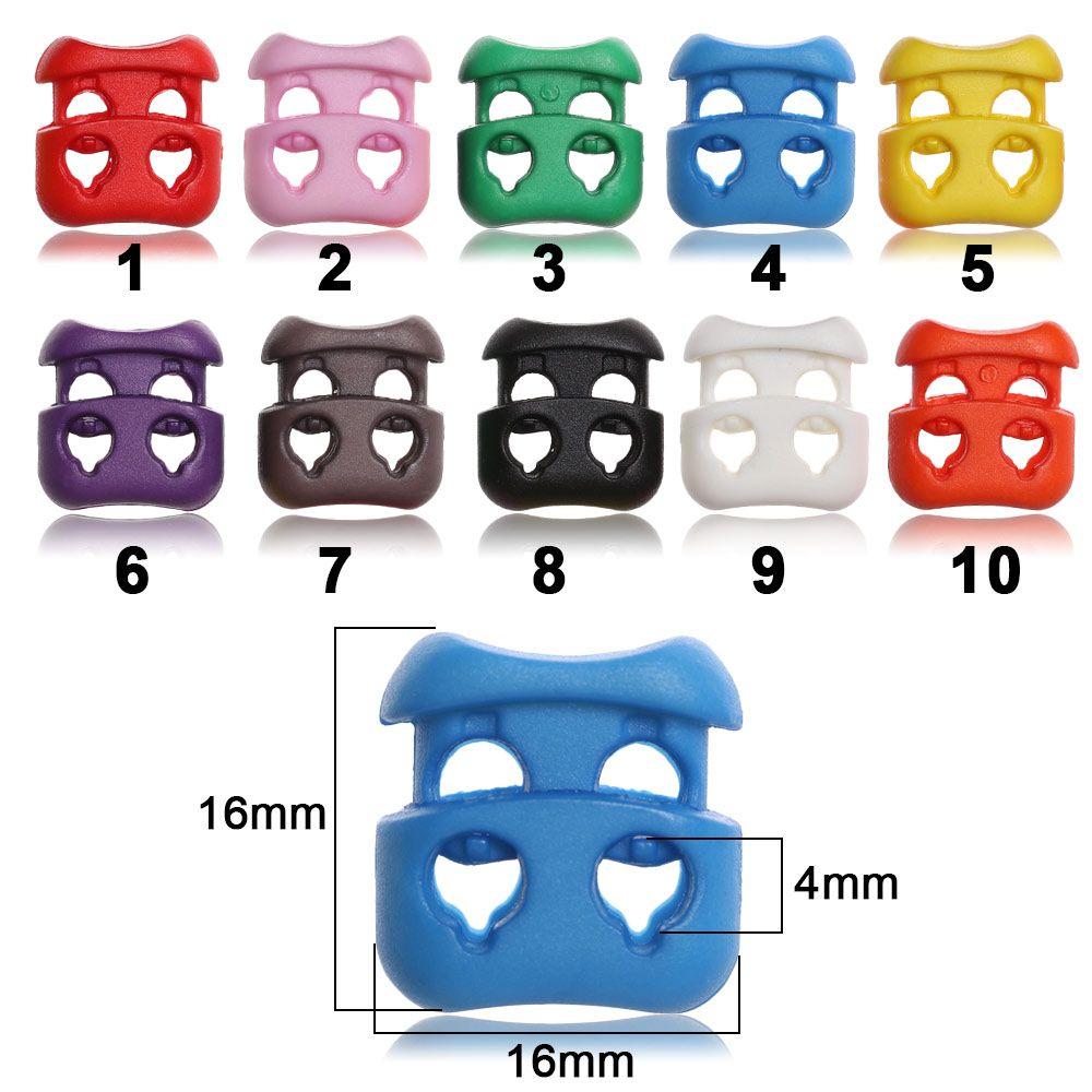Multi-colors 4mm Bean Toggle Clip Apparel Shoelace Buckle Stopper Cord Lock Sportswear Accessories