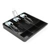 Black ABS Plastic Cash Drawer Insert Tray Three Compartments Money Tray  Cashier