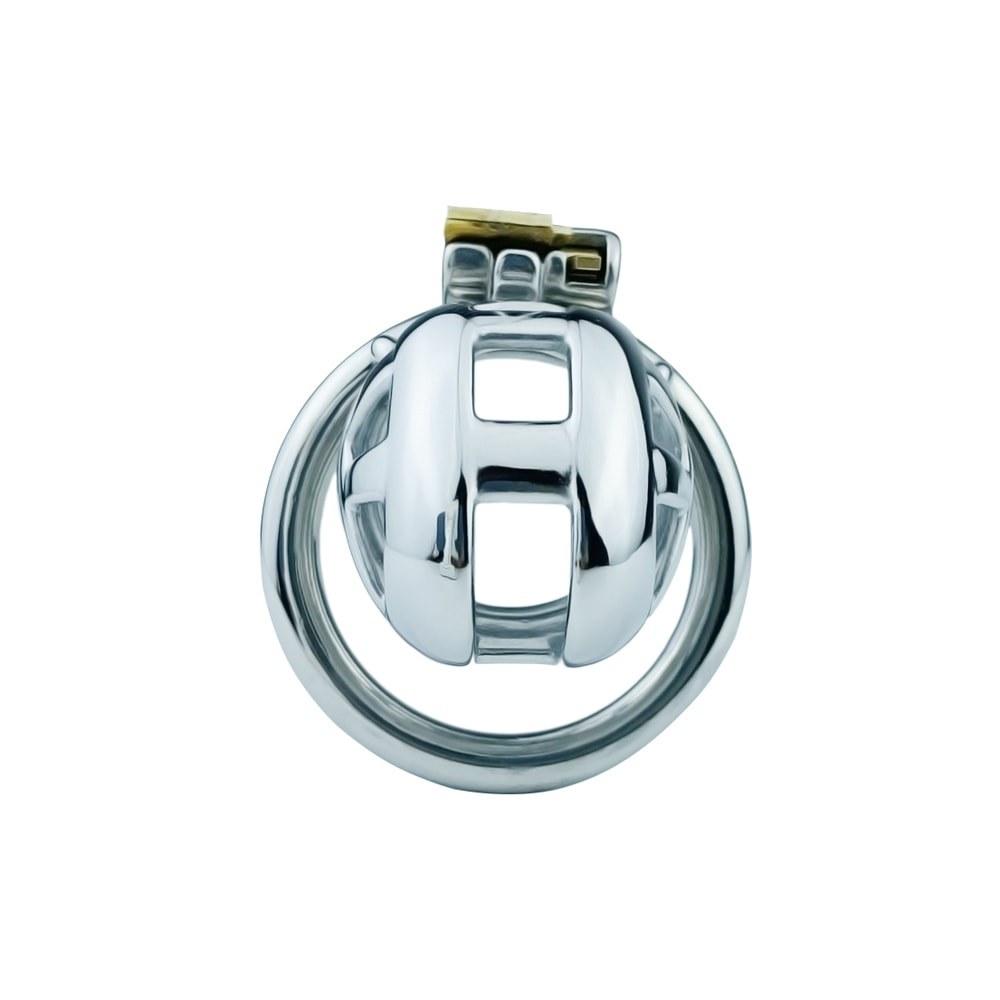 FRRK-144 3.7cm Stainless Steel Chastity Cage Lock Cock in Cage Secure Durable Locking Design BDSM Sex Toy for Male Bondage