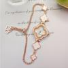 Elegant and Fashionable Diamond Studded Four Leaf Clover Women's Watch with Free Adjustment and Pull-out Women's Bracelet