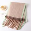 Европейский и американский новый имитация кашемира теплый платок-шаль женский осенне-зимний цветной градиентный бахромчатый шарф