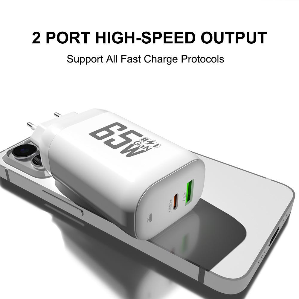 Зарядное устройство GaN USB Type C 65 Вт, быстрое зарядное устройство PD 45 Вт QC3.0, быстрое зарядное устройство USB C Type C для ноутбука Macbook, iPad, планшета iPhone 15, Samsung