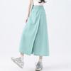 Women Cargo Pants Elastic High Waist Wide-Leg Skirt Pants with Pockets