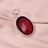 925 Sterling Silver Natural Red Garnet Gemstone Pendant Silver Chain Necklace