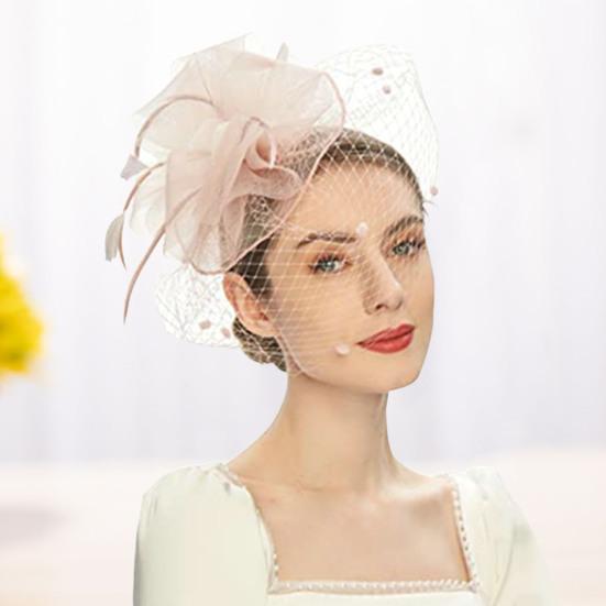 Fascinator Hat Sheer Mesh Large Flower Veil Retro Elegant Photo Prop Hair Accessory Women Wedding Cocktail Tea Party Bridal Cap Party Wear