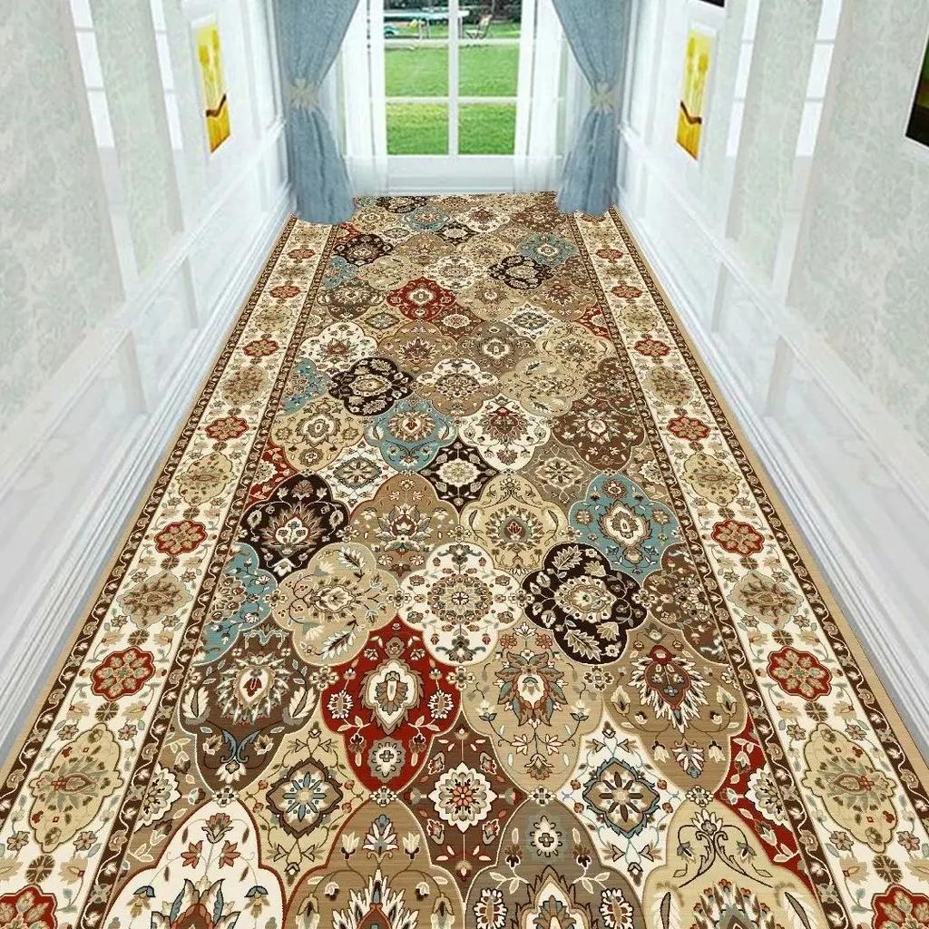European Long Corridor Carpets for Hallway Living Room Decoration Home Anti-skid Entry Floor Mats Hotel Lobby Stairway Area Rugs