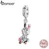 BAMOER 925 Sterling Silver Cyberpunk Mechanical Rabbit Charm Pendant for Original Bracelet Bangle Fine Jewelry