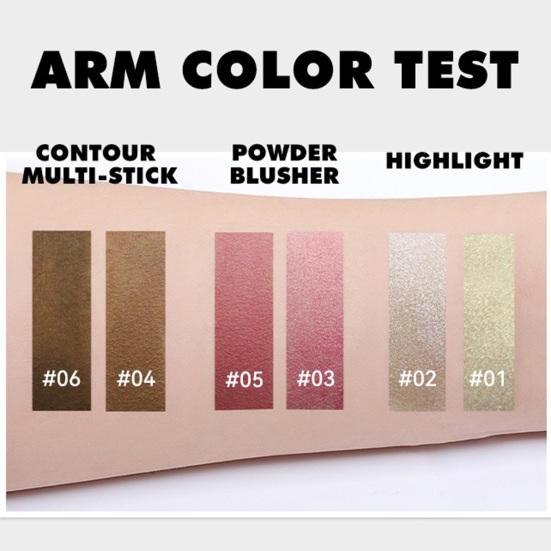 All-in-One Highlighter Blush Bronzer 3D Face Contour Makeup Stick Waterproof Long-lasting Highlighter Cream Non-greasy Face Blush Beauty Stick