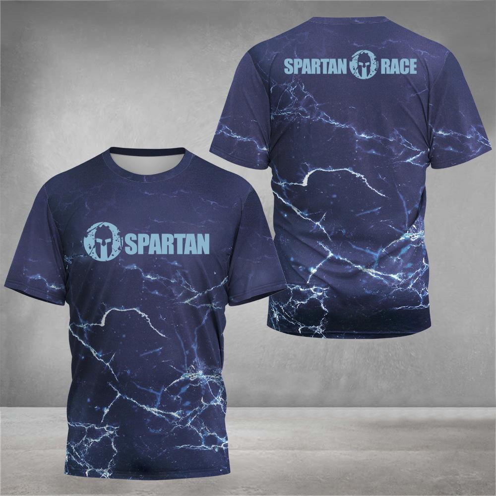 Мужская футболка с принтом в виде 3D-букв, повседневная футболка с короткими рукавами и круглым вырезом, модная одежда спартанского воина, футболка для занятий спортом на открытом воздухе