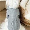 with Bow Tie Dog Striped Shirts Thin Fabric Pet T-shirt Casual Puppy Short Shirt  Summer Wear