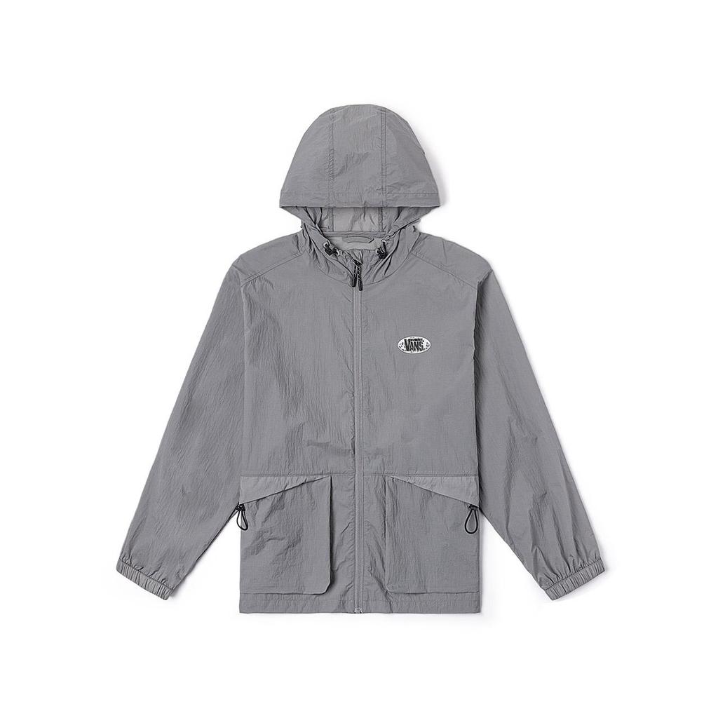 Vans Unisex Hooded Nylon Windbreaker Jacket Grey VN000NM5AF1