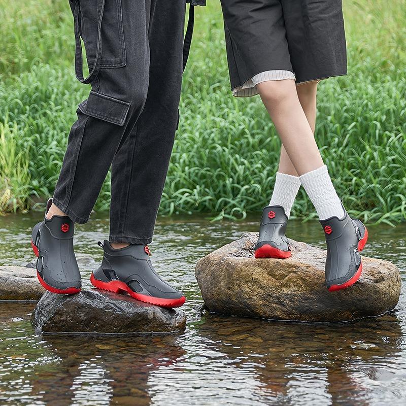 Large size rain shoes female adult size 4 4 women's low-top rain boots fashionable outer wear non-slip waterproof shoes men's rubber shoes