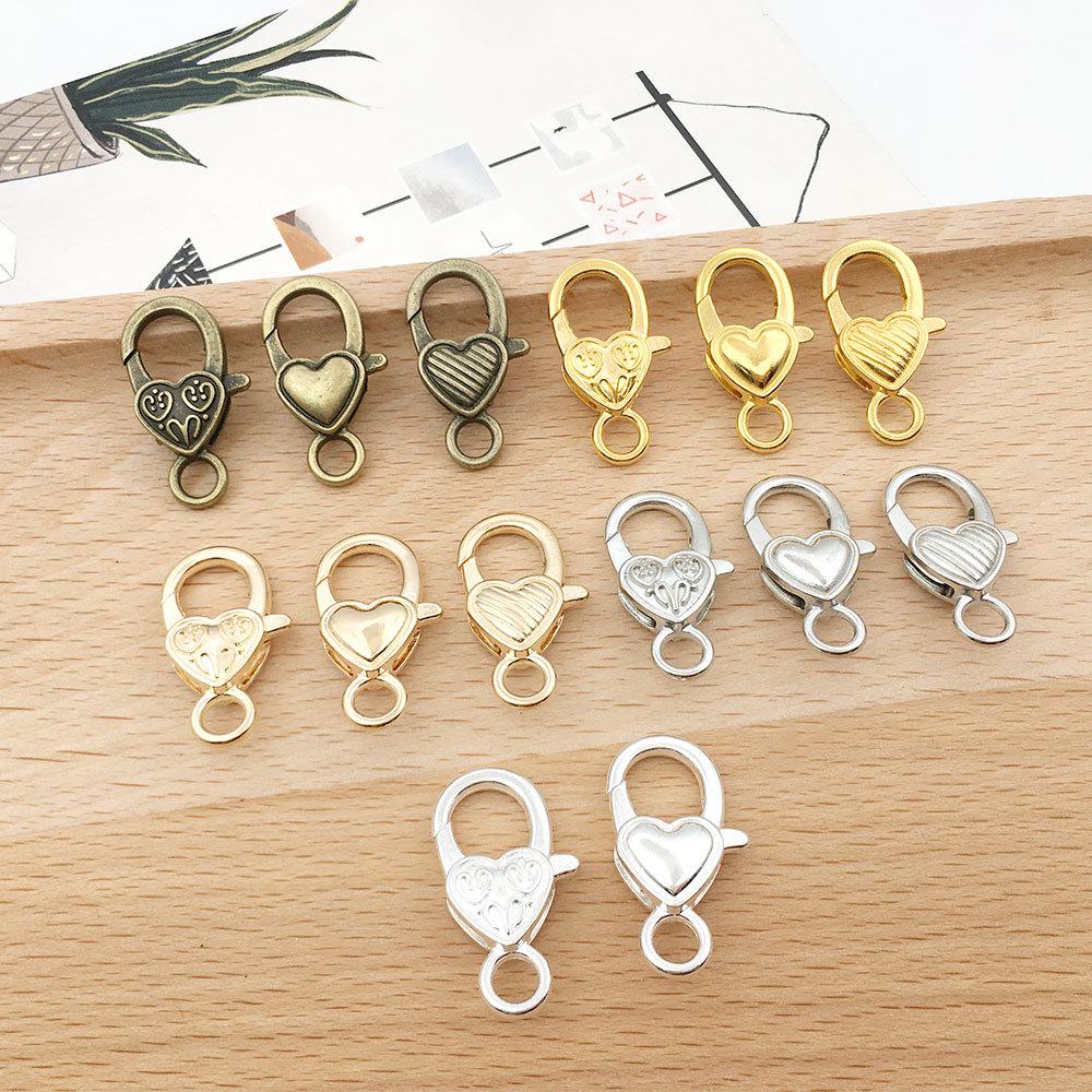 Аксессуары для брелока из цинкового сплава с застежкой-карабином в форме сердца