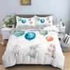 Gifts Cute Bunny Printing Polyester Duvet Cover Set HD Comforter Cover for Kids Bedding Sets Bedclothes Bedroom Decor
