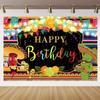 May 5th Mexican Festival Cactus themed banner Backdrop colorful flags children party birthday decoration photography Backdrop