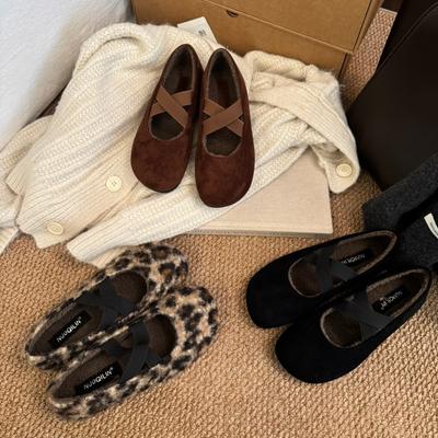 В зимней корейской версии высота увеличена. Мэри Джейн шерстяная ткань, осенние шерстяные туфли на флисе, одинарные туфли, женская обувь, Fr