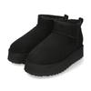 Oriental Traffic Fashion Short Sheepskin Boots with Thick Soles and Warm and Size Cm Boots, Fur, Lightweight, Black, 25.0-25.5